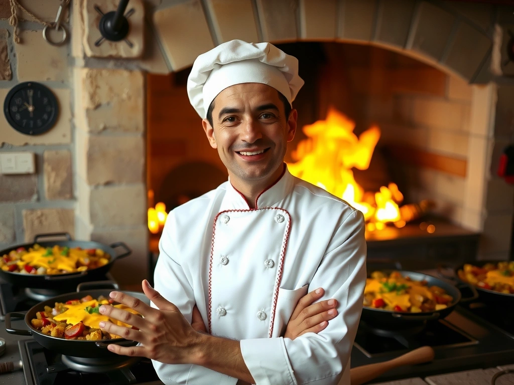 Chef de PaellaVita sonriendo y saludando a los clientes
